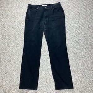 Levi's Jeans 505 Straight Black Womens Size 12 Dark Wash Stretch Denim W31 L32